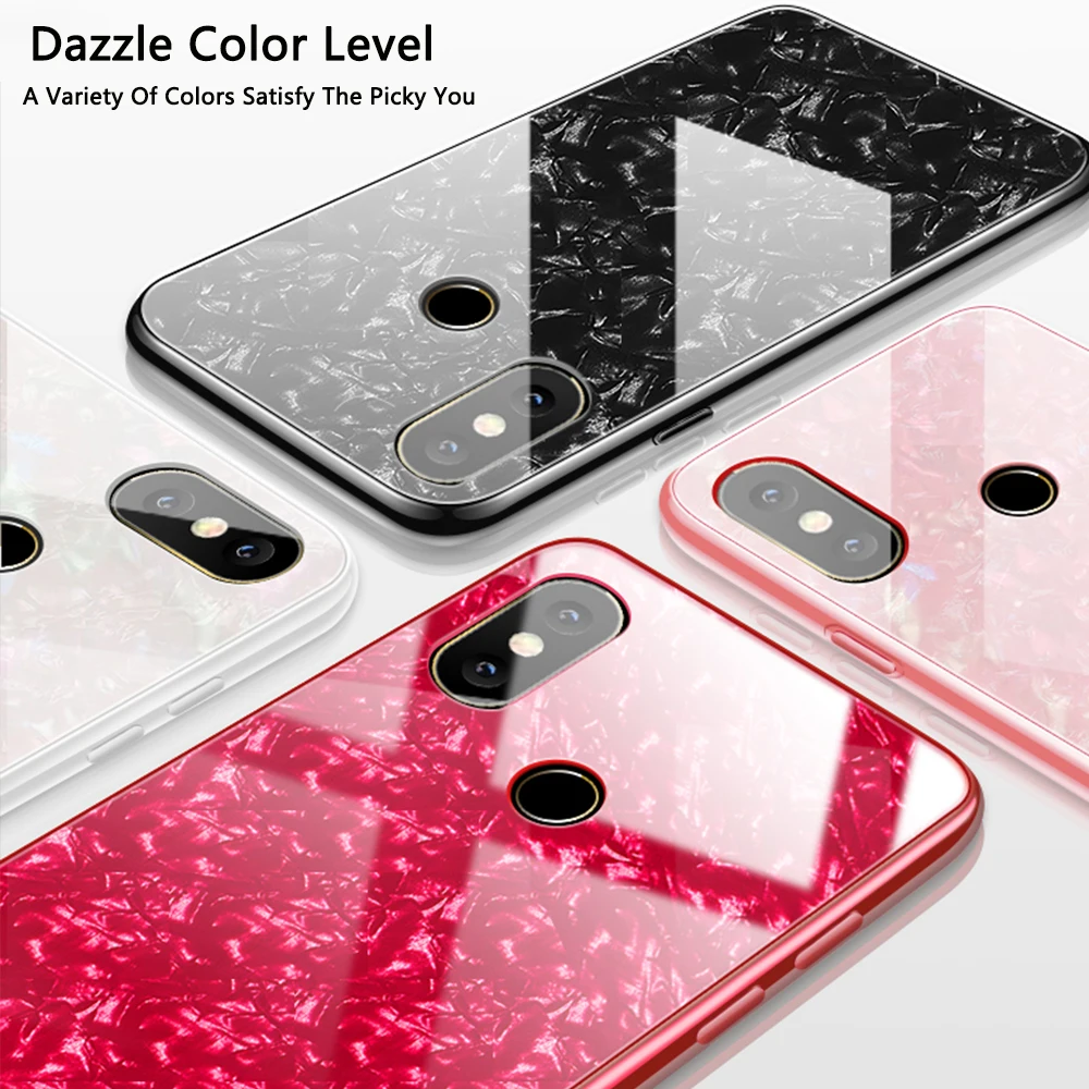 Tempered Glass Case For Xiaomi MI A2 Lite Hard Cover Xiomi Mi Max 2 3 Redmi Note 5 Pro Coque |