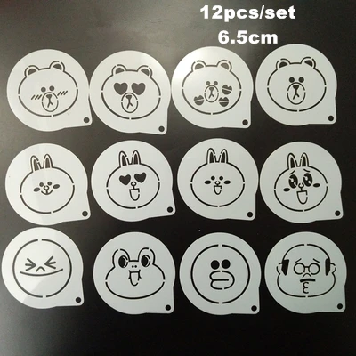 12 шт./компл. трафареты для кофе с рисунком латте маленькая форма выпечки в виде