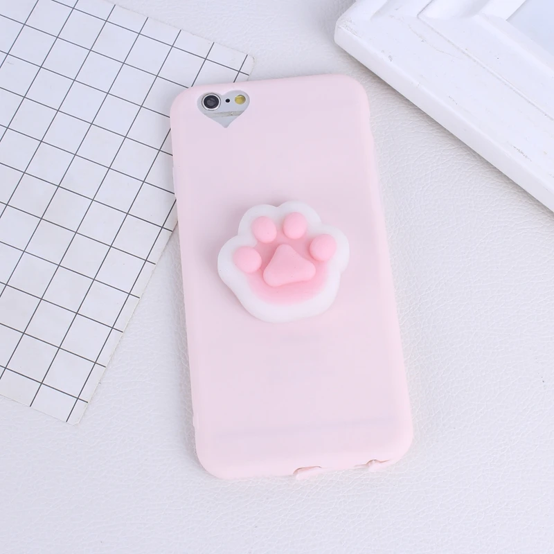 Phone Case for iPhone 6 6S 3D Cute Soft Silicone Squishy Cat Fundas 7 plus 5 5S SE Cover Animal Coque |