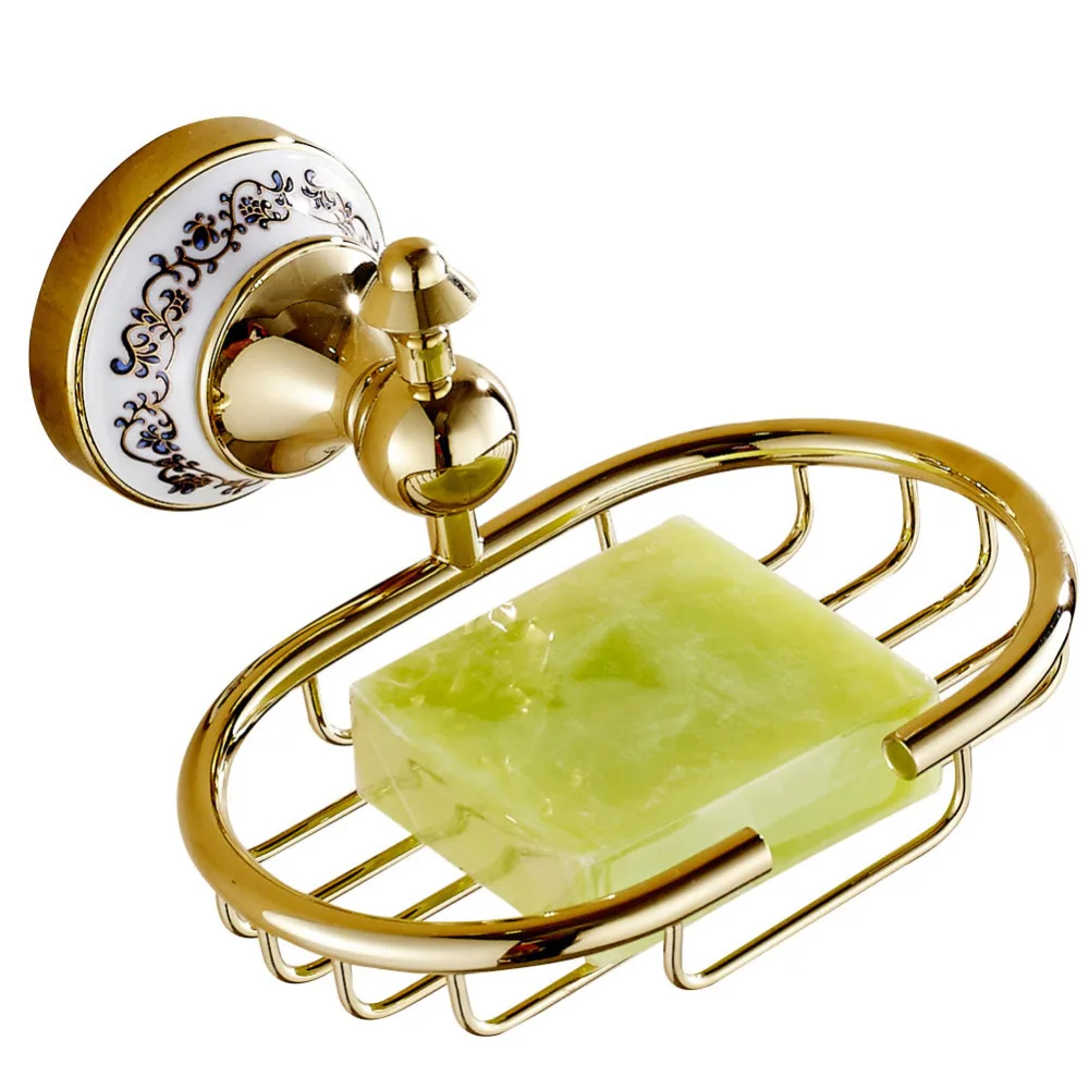 Leyden набор золотистых латунных и керамических средств для ванны держатель