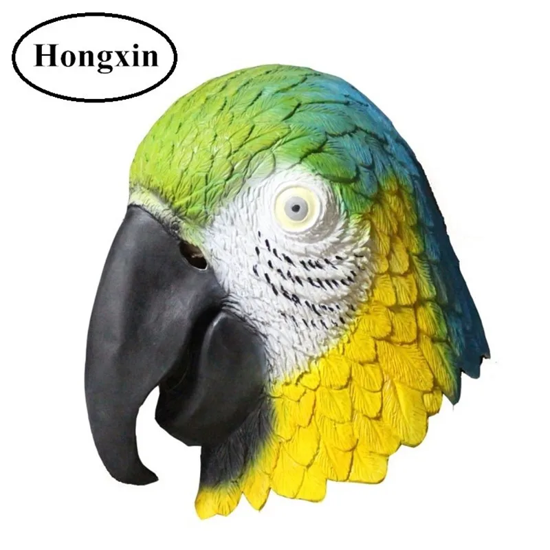 

Halloween party parrot mask lifelike animal Latex Bird head
