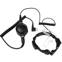 set fbi heavy duty military tactical big ptt throat mic headset headphone for motorola ep450 gp300 cp040 cp180 walkie talkie