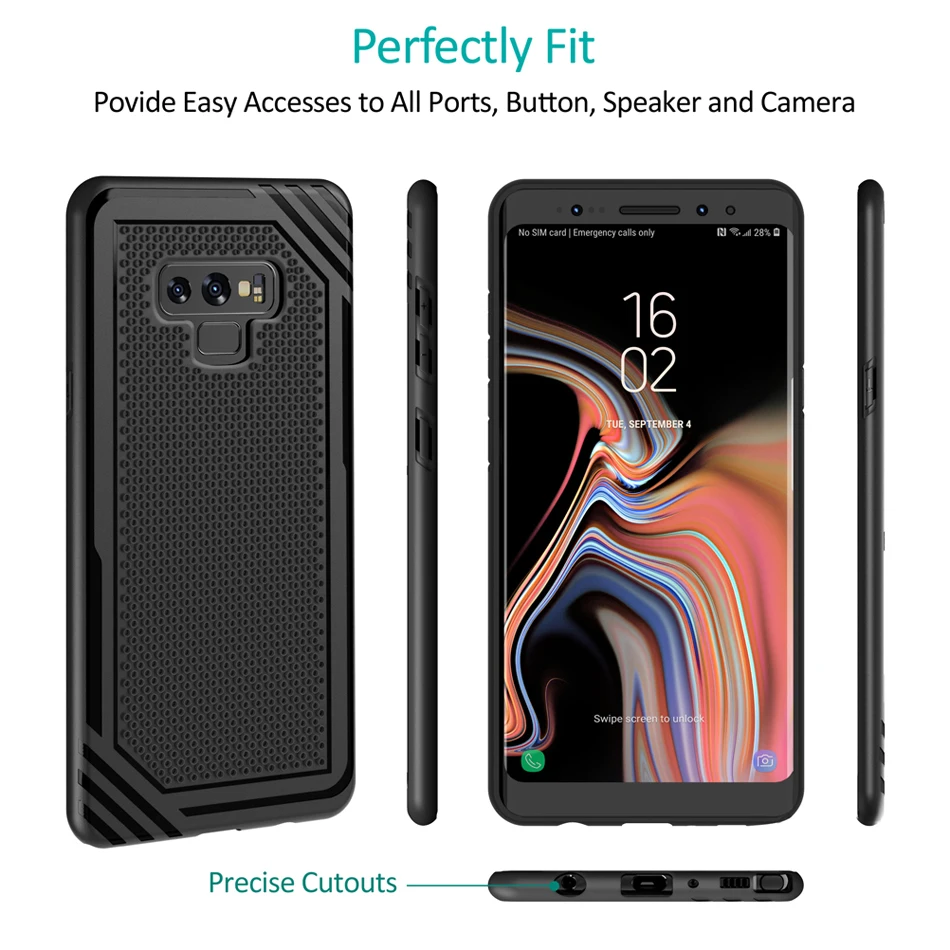 CHOETECH чехол для телефона Galaxy Note 9 всего тела Премиум ТПУ тонкая рукоятка Дизайн