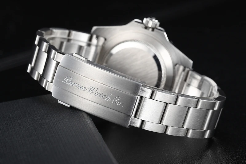 Парнис 40 мм Мужские автоматические часы тритий деловые керамика дайвинг 100 м