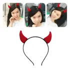 Обруч для волос, для взрослых и детей, с изображением Красного бычьего рога, эластичная повязка на голову, для Хэллоуина, рождественской вечеринки, косплей, головной убор