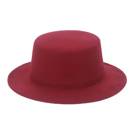 [DINGDNSHOW] бренд Fedoras шляпа шерсть для взрослых Дамская Теплая Зимняя кепка Sombrero Hombre винтажные шапки для женщин и мужчин - Цвет: deep red adult