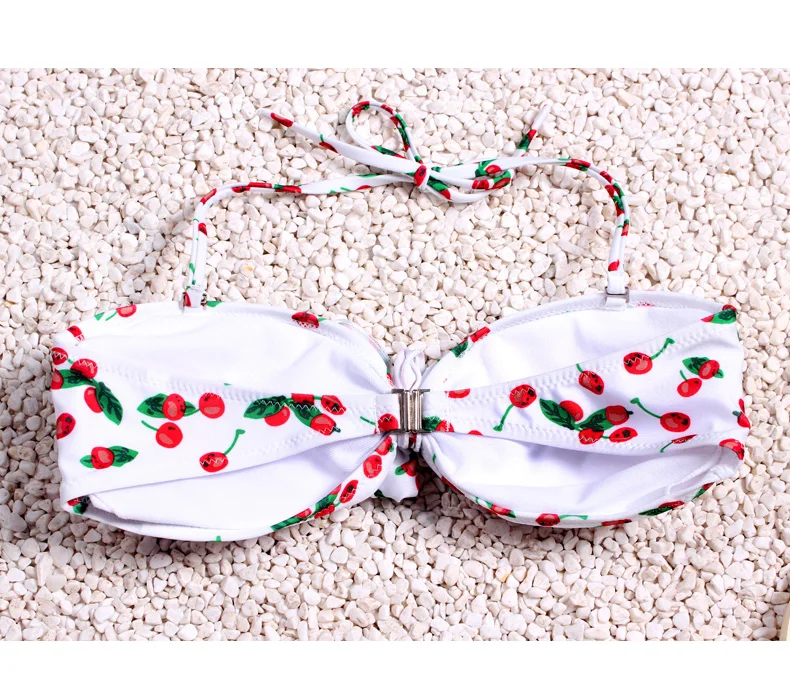 Hongfenyueding купальник Бразильский стринги бикини комплект вишня Для женщин