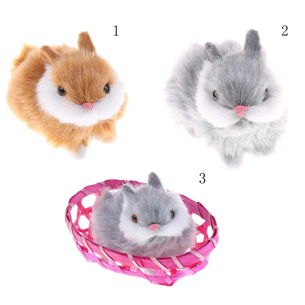 Милые заячьи кролики в корзине 1 шт. пушистые плюшевые игрушки поделки