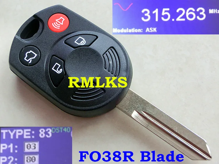 RMLKS подходит для ФОБ 4 кнопки 315 МГц 433 4D63 80 бит необработанный FO38R Blade ID83 ключ чипа