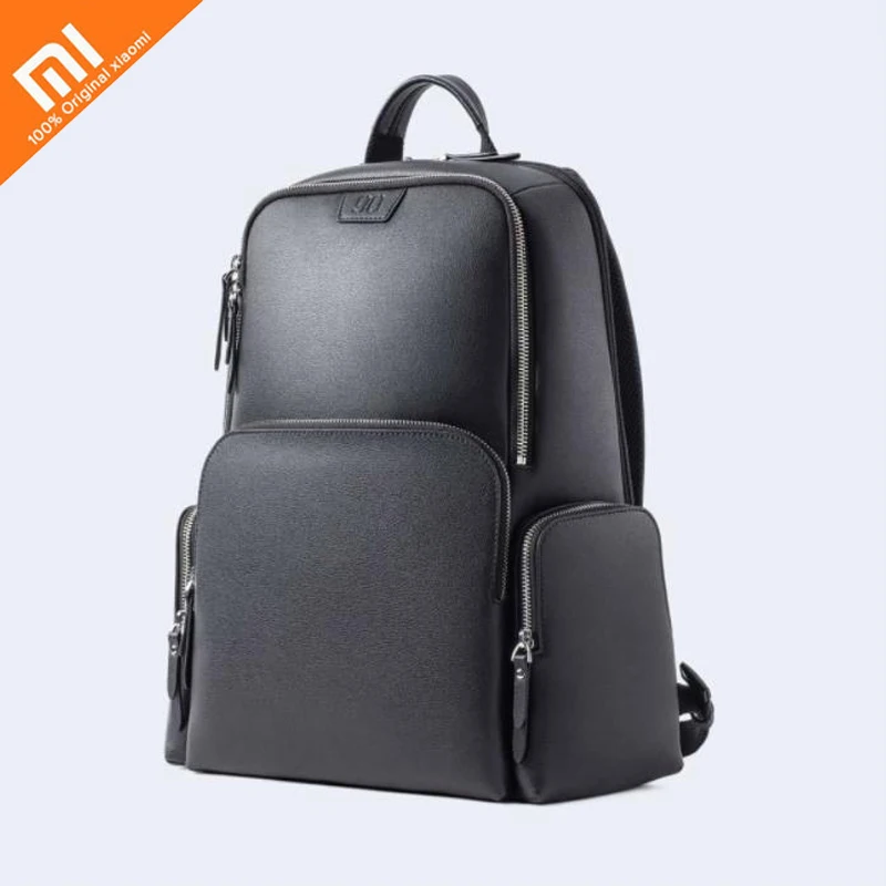Кожаный рюкзак xiaomi mijia, кожаная повседневная сумка на плечо для мужчин и женщин, Классическая широкая Высококачественная сумка