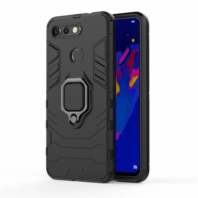 1000 шт. чехол для телефона с кольцом на палец для huawei Honor V20 10 Lite V10 8X Max 8A 7A 7C 6X Play чехол s противоударный защитный чехол из ТПУ
