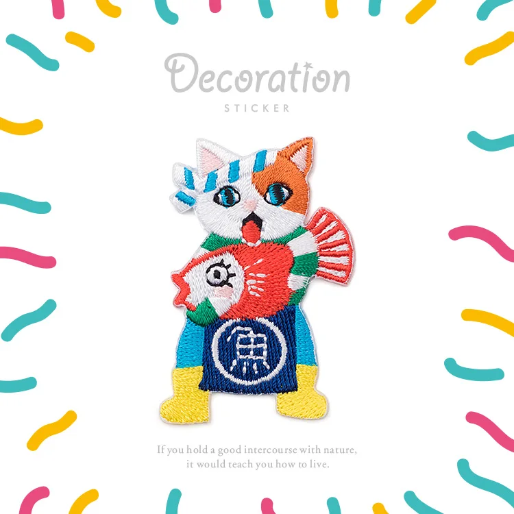5 шт. много милый кот человек вышивать кошка Мода животных ткань детская одежда DIY