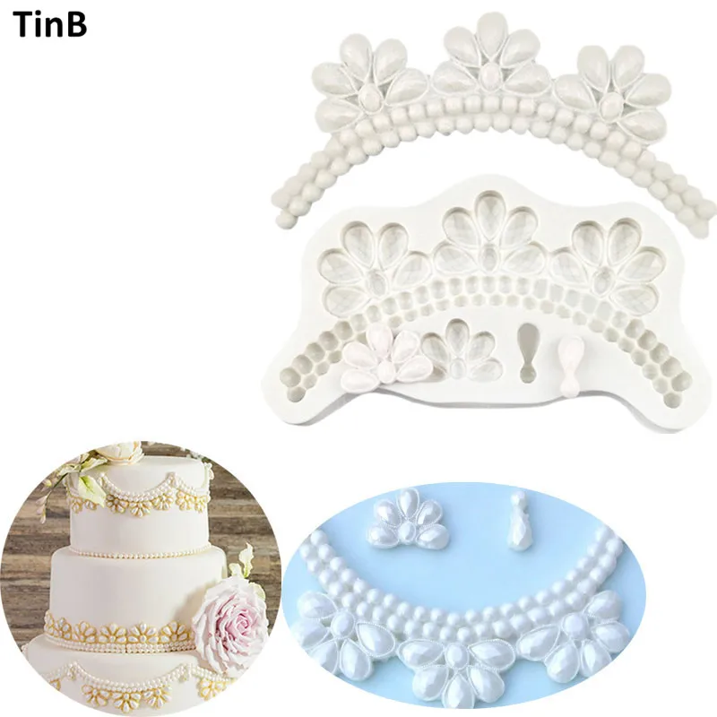 DIY торт границы силиконовые формы помадка украшения торта инструменты 3D рельеф