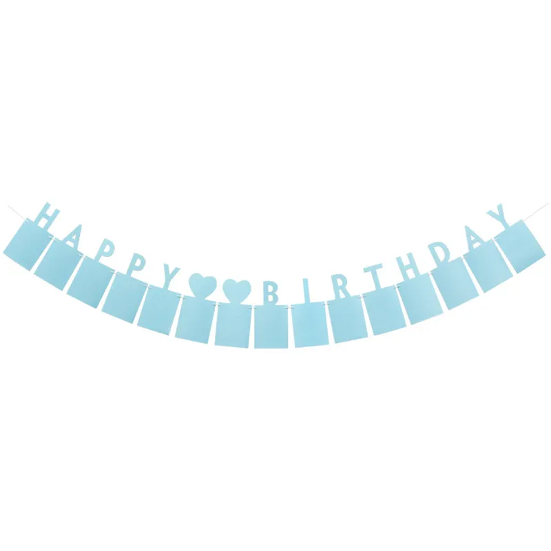 blue happy birthday 12 месяцы фоторамка баннер первый декорации с днем рождения 1st для маленьких мальчиков и девочек мой 1 Год Вечерние поставки - Цвет: blue happy birthday