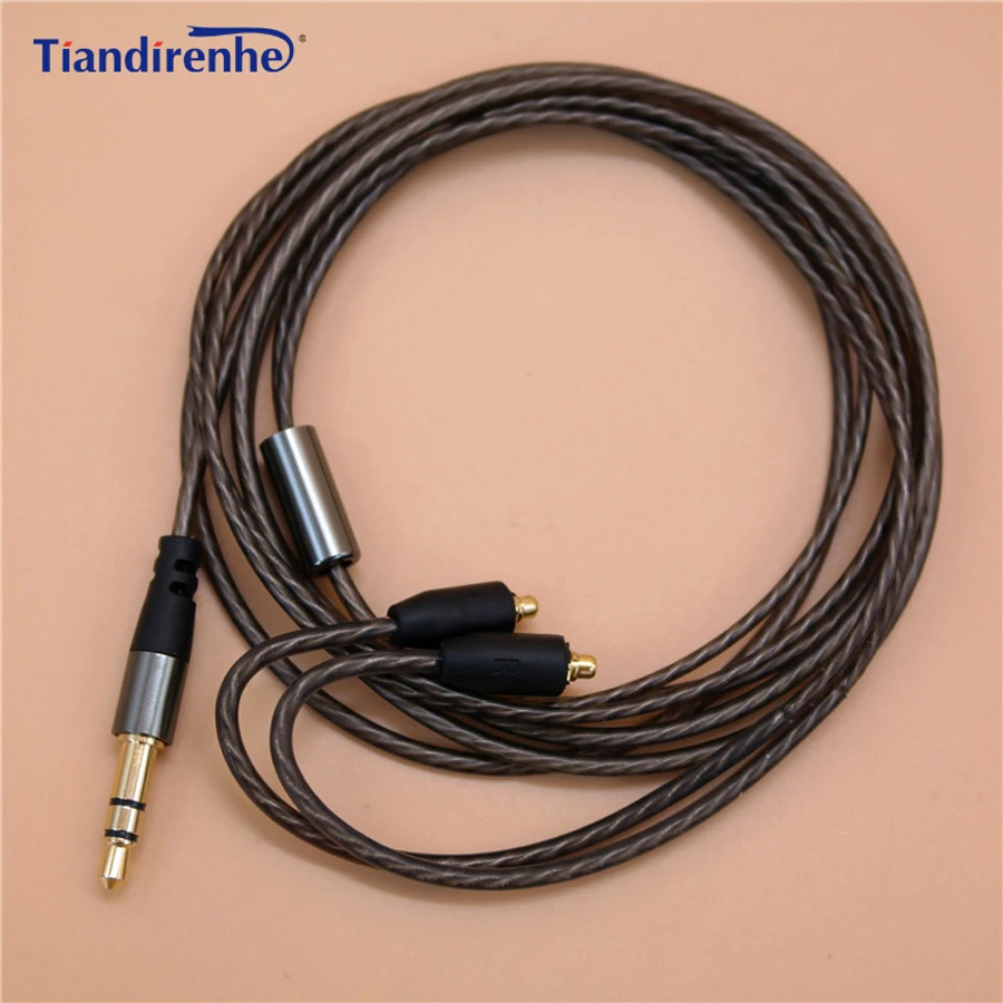 Обновленный посеребренный кабель MMCX DIY SE215 наушники для Shure SE535 SE846 стереонаушники