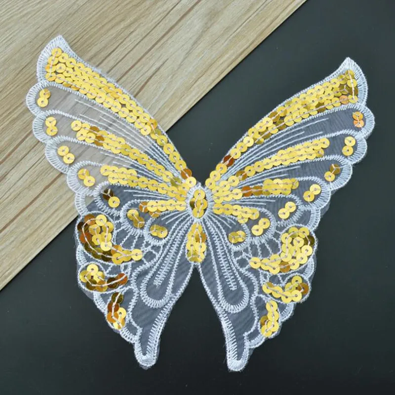 Блестки бабочка вышивка parches Кружева Аппликация пришивать патчи DIY аксессуары |