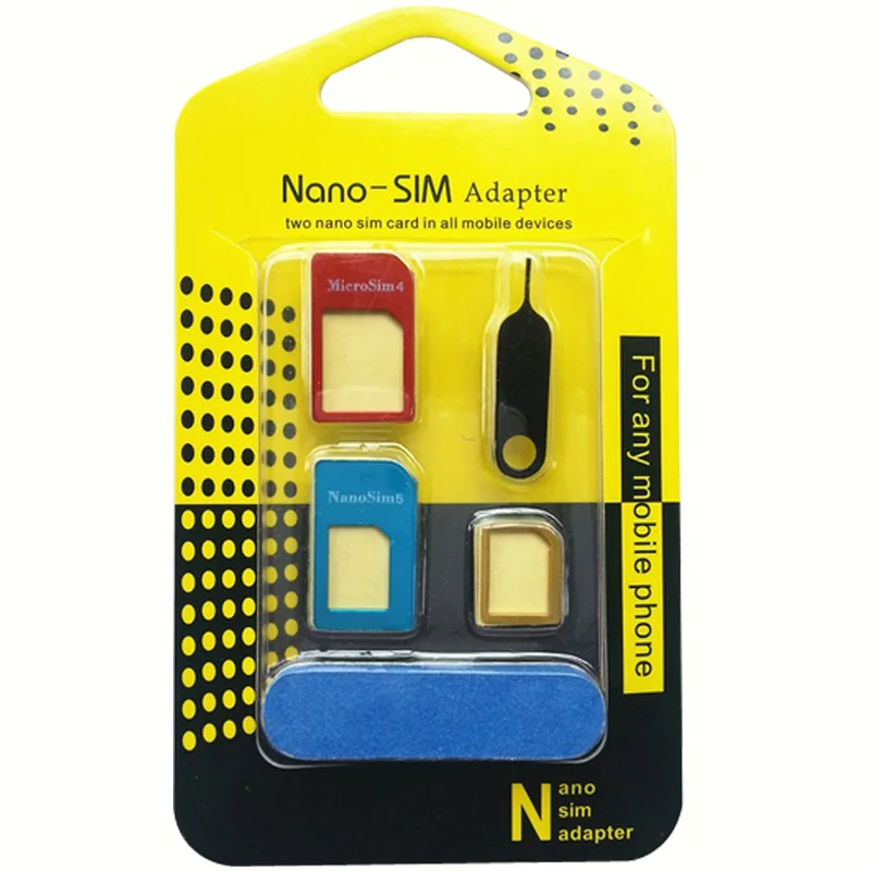 Snowkids SIM Card Adapter 5 in 1 Nano Micro Adapters Standard Eject Pin for All Phones | Мобильные телефоны и аксессуары
