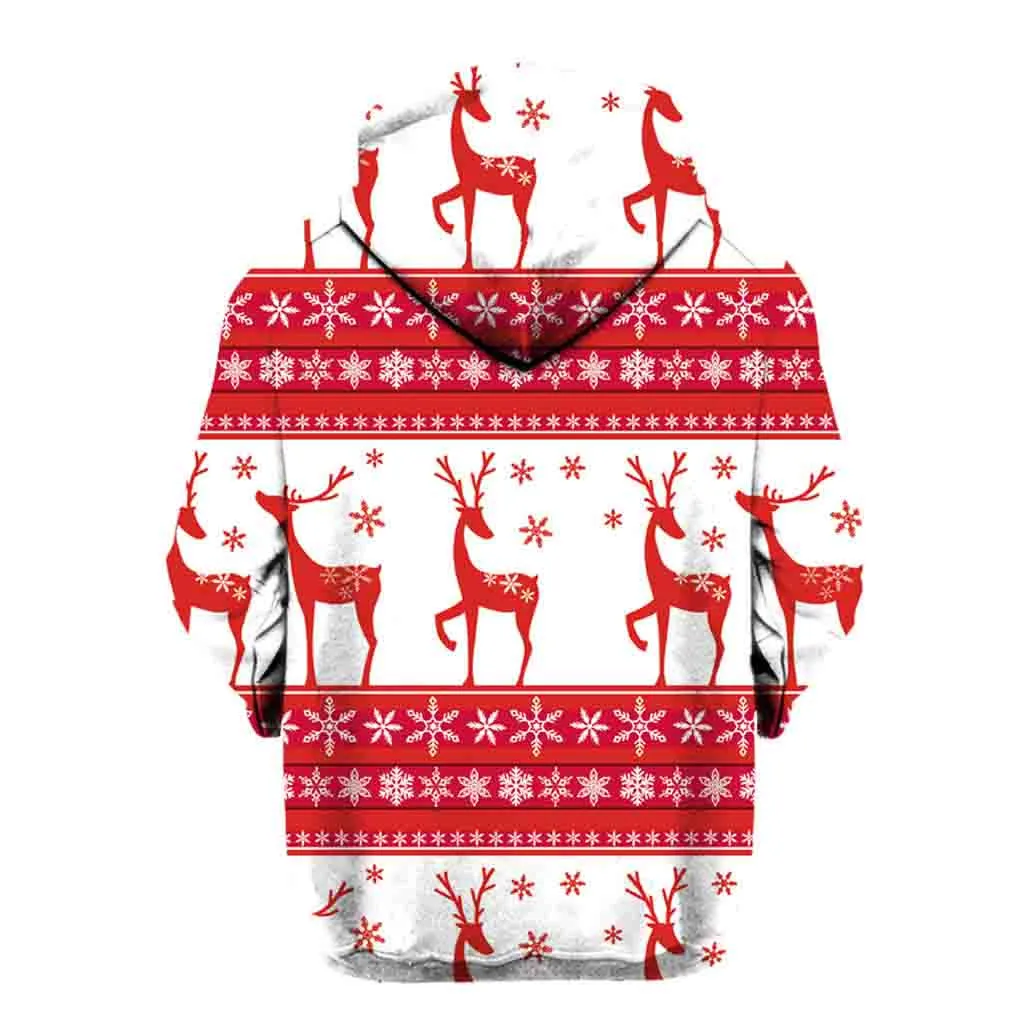 Для мужчин женщин режим 3D принт с длинным рукавом Рождество пары толстовки Топ