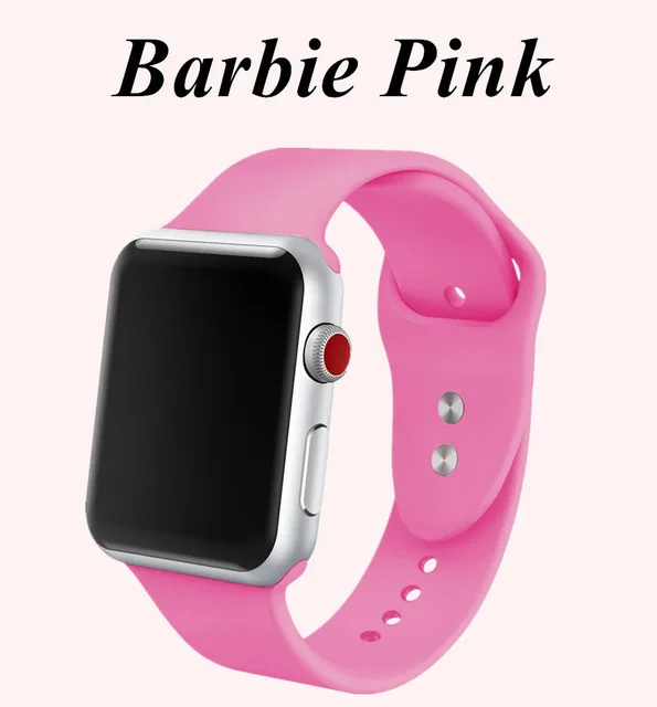 Bright pink Спортивный силиконовый ремешок для iwatch серии 4321 Apple Watch Band мягкий силиконовый дышащий сменный ремешок 40 мм 42 мм 38 мм 44 мм - Цвет ремешка: Bright pink