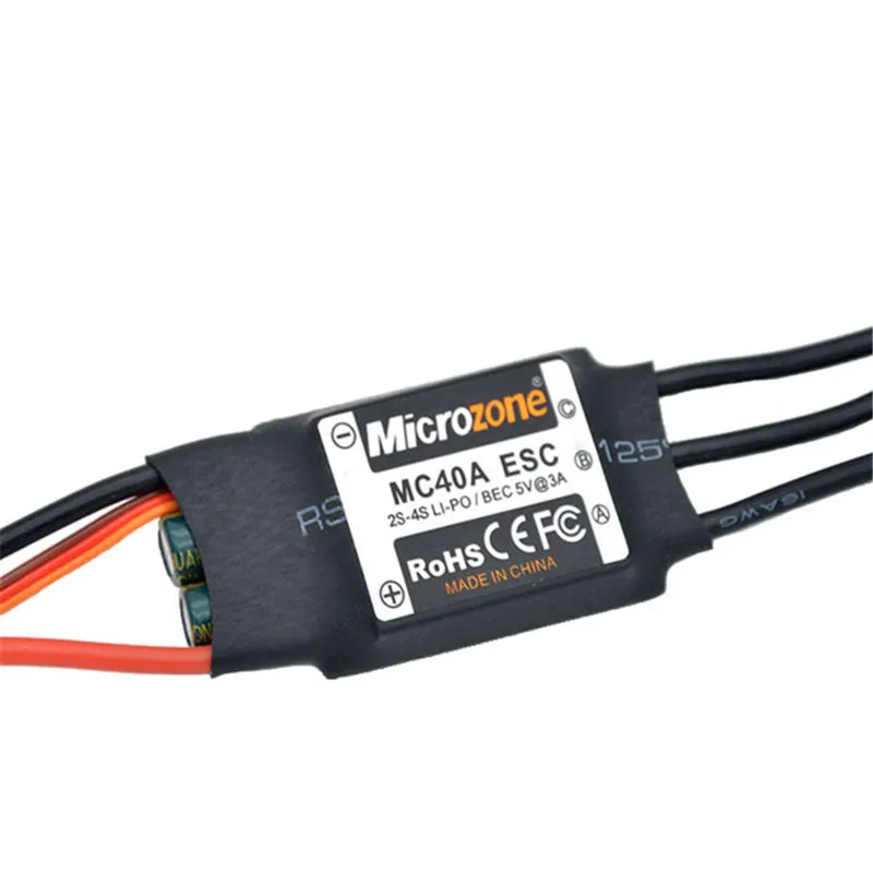 Microzone MC 2-4S 40A бесщеточный ESC с 5 V/2A BEC для радиоуправляемой модели самолета игрушки