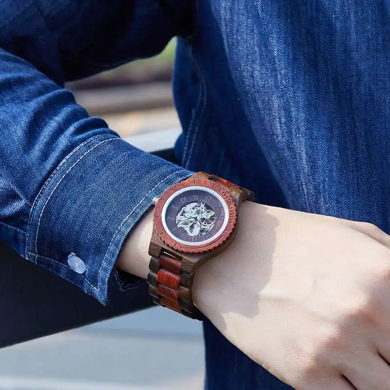 Бренд автоматические деловые часы лучший бренд класса люкс сандаловое дерево