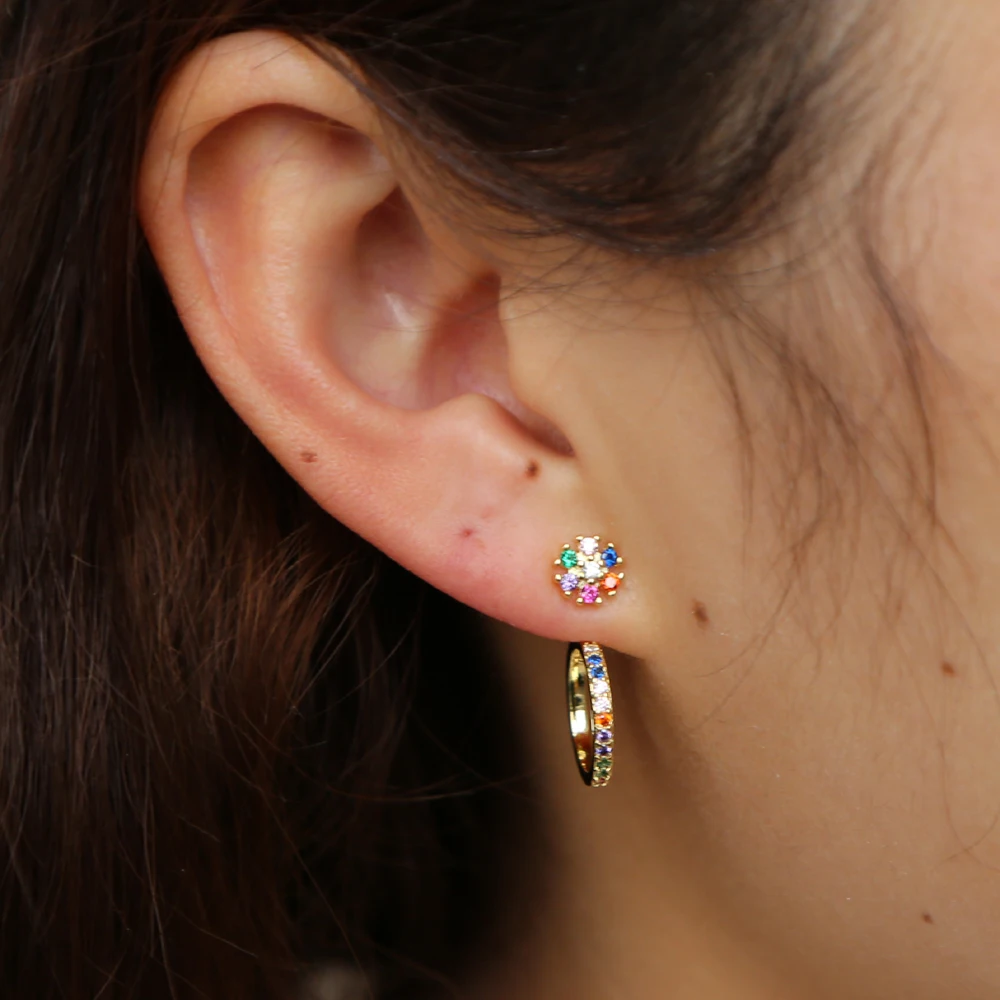 

Personality Fashion Gold filled Jewelry Simple Drop Newest Gold Color flower Earrings For Woman And Girl
