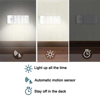 1pc motion sensor night light potable 12 led closet lights usb rechargeable cabinet ir infrared motion detector wall lamp