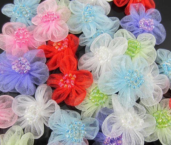 40 шт./лот стеклянные бусины из шелковой органзы ручной работы Цветочная