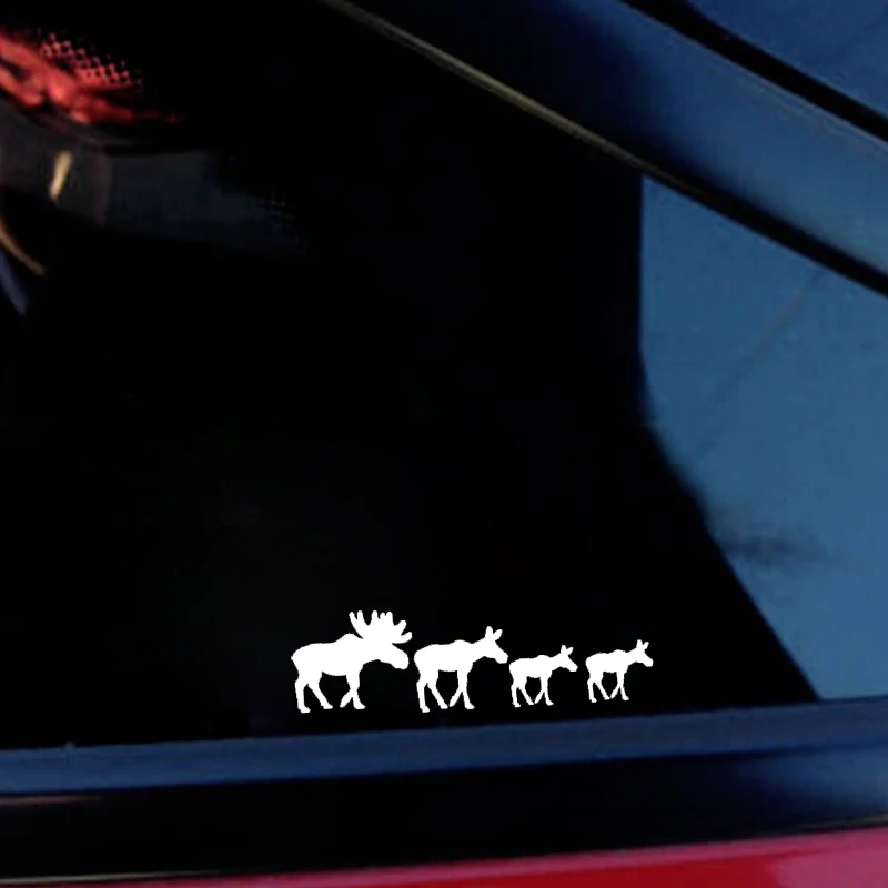 QYPF 16,6 см* 4,9 см интересный семейный винил Moose высокого качества автомобильный стикер наклейка Черный Серебряный C15-3228