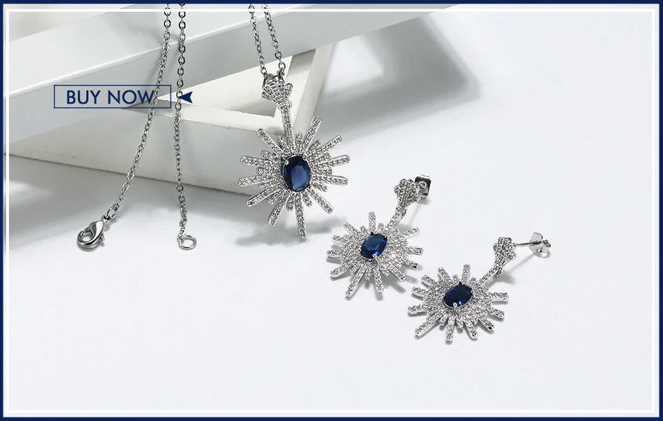 ORSA JEWELS, роскошное модное женское ожерелье, s& Кулоны, зазубренная Установка AAA, голубой кубический циркон, Очаровательное ожерелье, вечерние ювелирные изделия ON146