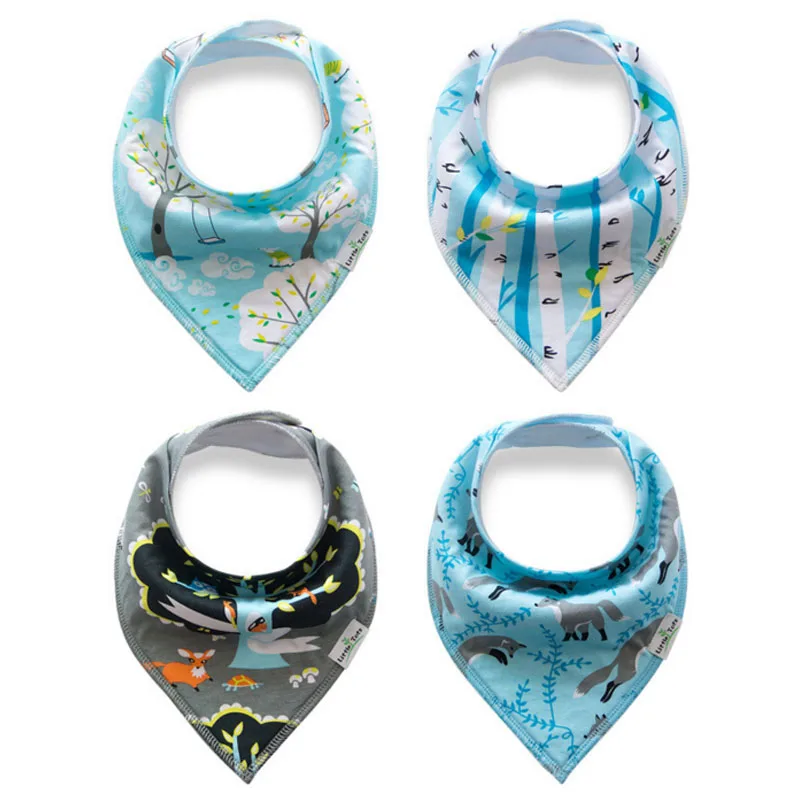 MOLIXINYU 4 шт./лот слюнявчик бандана нагрудник ropa niña bib babador шарф baberos bibs слюнявчики детская бандана нагрудники ins отрыжка слюнявчик Дети Полотна треугольник хлопок мальчик и девочка Babador аксессуары - Цвет: B