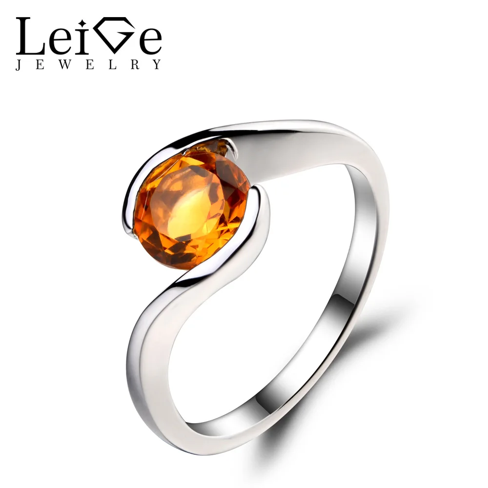Женское кольцо из серебра карата с натуральным Цитрином | Украшения и аксессуары