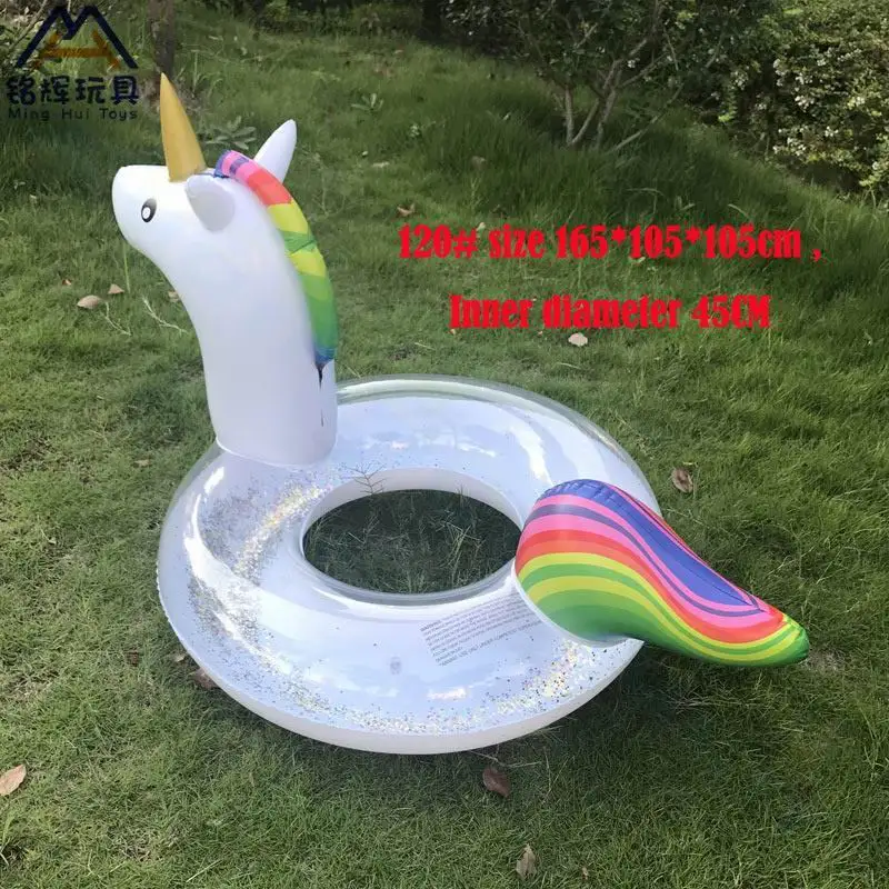 Гигантский Блестящий Единорог надувные кольца для плавания взрослых бассейн