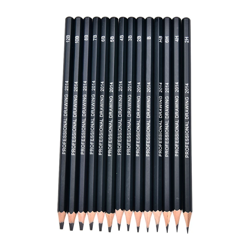 Hot 14Pcs/lot Sketch and Drawing Pencil Set HB 2B 6H 4H 2H 3B 4B 5B 6B 10B 12B 1B School Art Writing Supply | Канцтовары для офиса