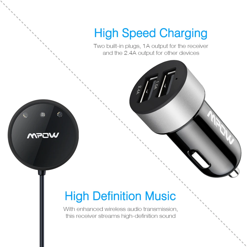 Mpow Streambot Wave Bluetooth 4 0 датчик жестов Hands Free приемник с шумоизолятором