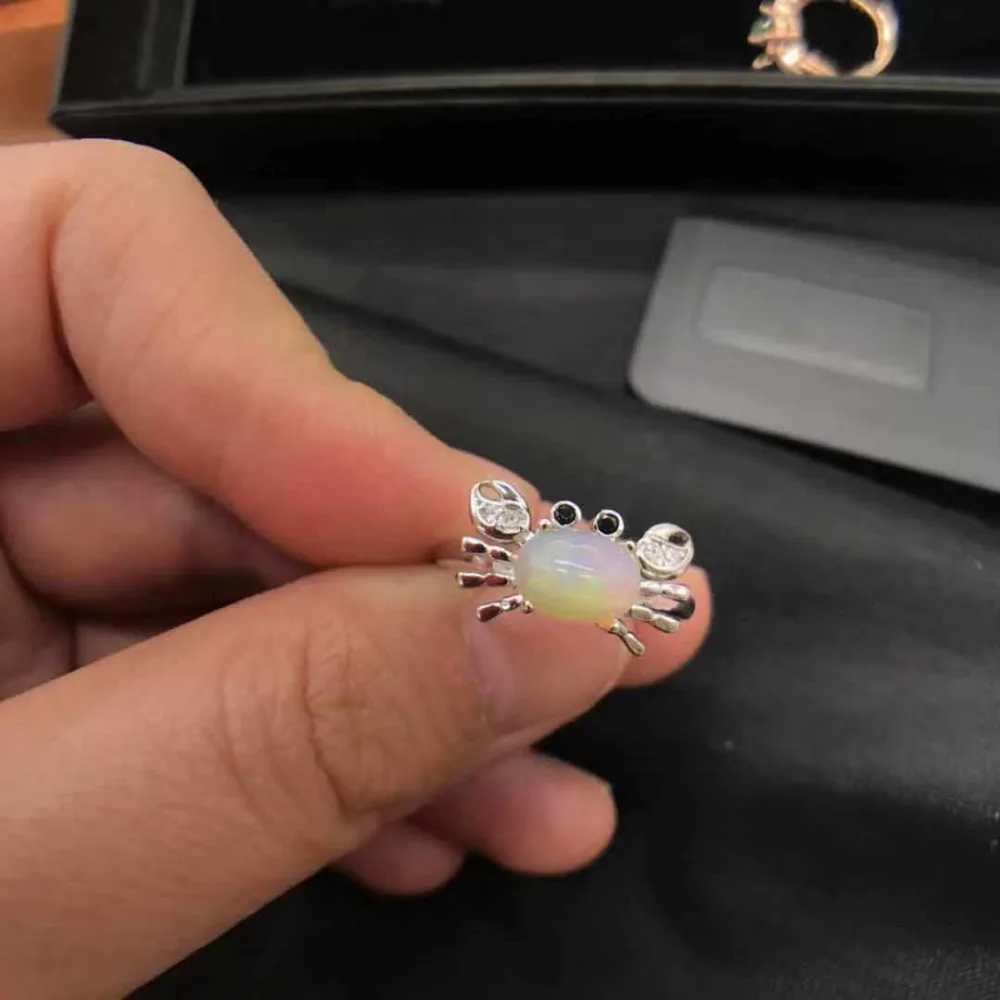 

natural Australian opal gemstone silver ring solid 925 sterling silver opal ring for lady
