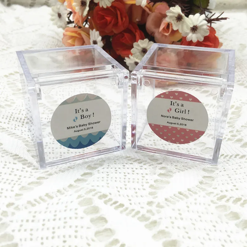 24 шт./лот прозрачная подарочная коробка сделай сам для свадьбы Baby Shower сувениры