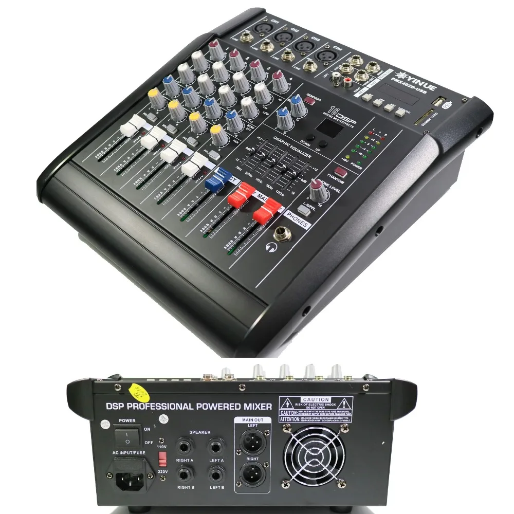 

Pro 4 Channel Live Studio Audio Mixers Mixer Mixing Console 800W Power Amplifier