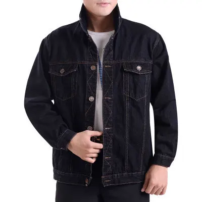Mens Loose Large Size Denim Jacket Male Autumn and Winter Thick Anti-static Casual Coat Plus S-4XL | Мужская одежда