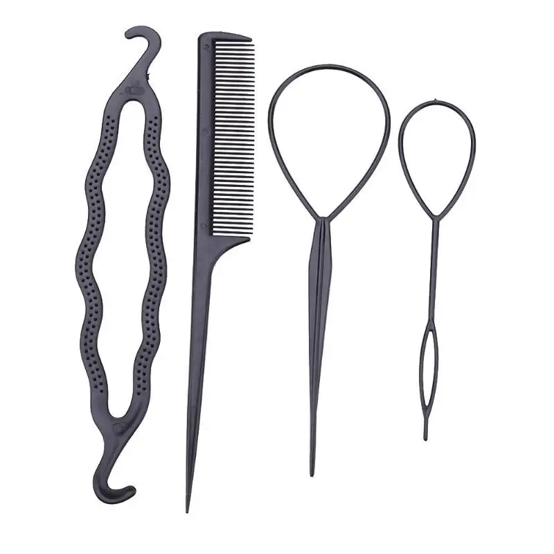 2/4 шт инструменты для укладки волос конский хвост Braider Styling хвост клип DIY парикмахерские инструменты для девочек волос Braider волосы булочка пластиковая петля