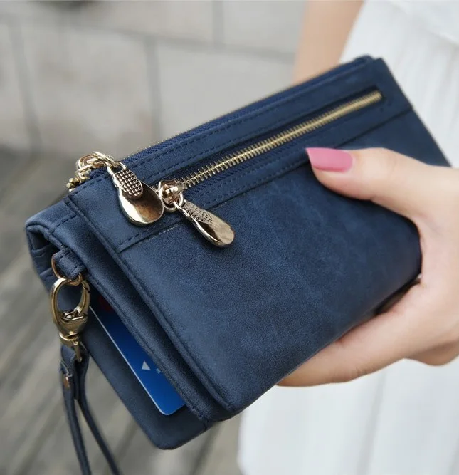 2019 Fashion Women Large Capacity Leather Wallets Lady Long Big Zipper Purse Female Money Bag Phone Clutch Walet Wristlet