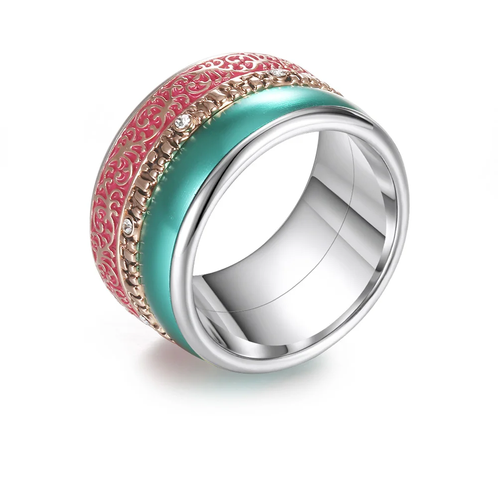 Retro Ring Floya кольца «Неделька» Для женщин слоя обручальное кольцо из Кольца из нержавейки Сменные Arctic симфония Коллекция группа - Цвет основного камня: Retro Ring