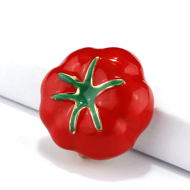 Lifefontier Alloy Enamel Red Tomato Crystal Brooch Brooches For Women Fashion Metal Animal Jewelry Accessories | Украшения и