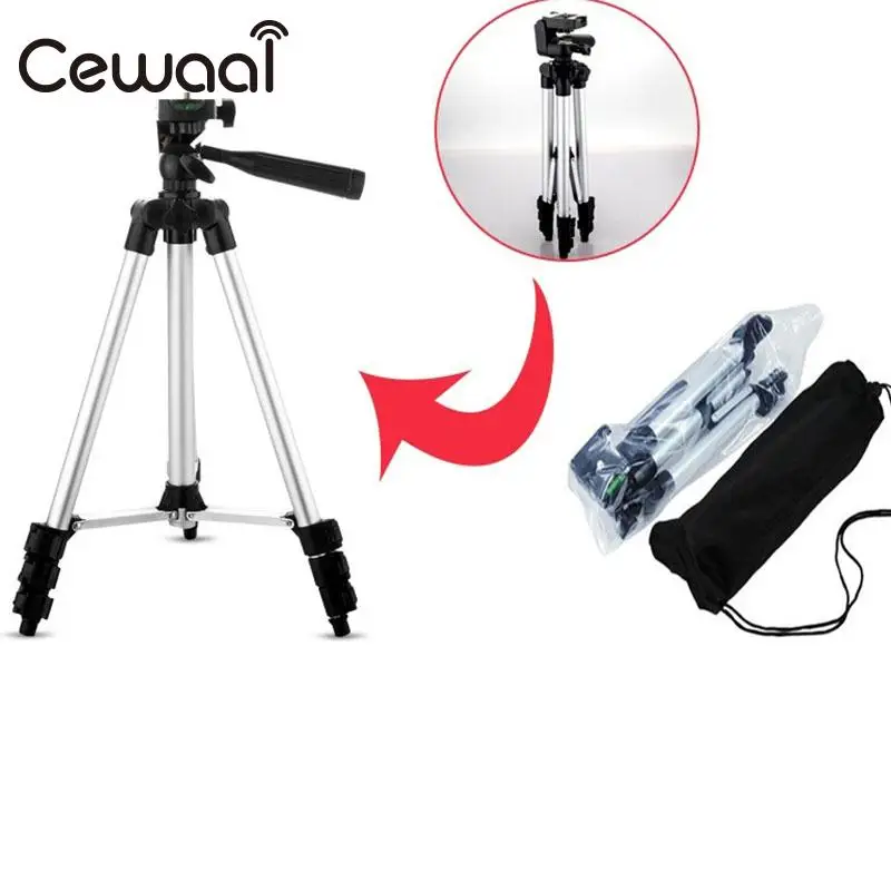 4 Sections DSLR Camera Tripod Mobile Phone Stand Holder Silver Retractable | Электроника