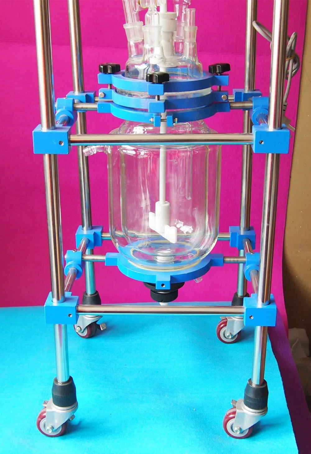 Реакционный чайник со стеклянной оболочкой 5000 мл цилиндрический резервуар для