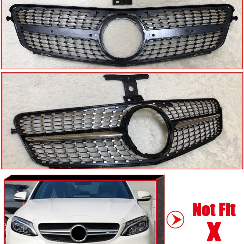 Для merceesmb W204 Седан купе C63 вид решетка бриллианты C Класс C180 C200 C250 C350 C400 решетки ABS черный без знака 07-14