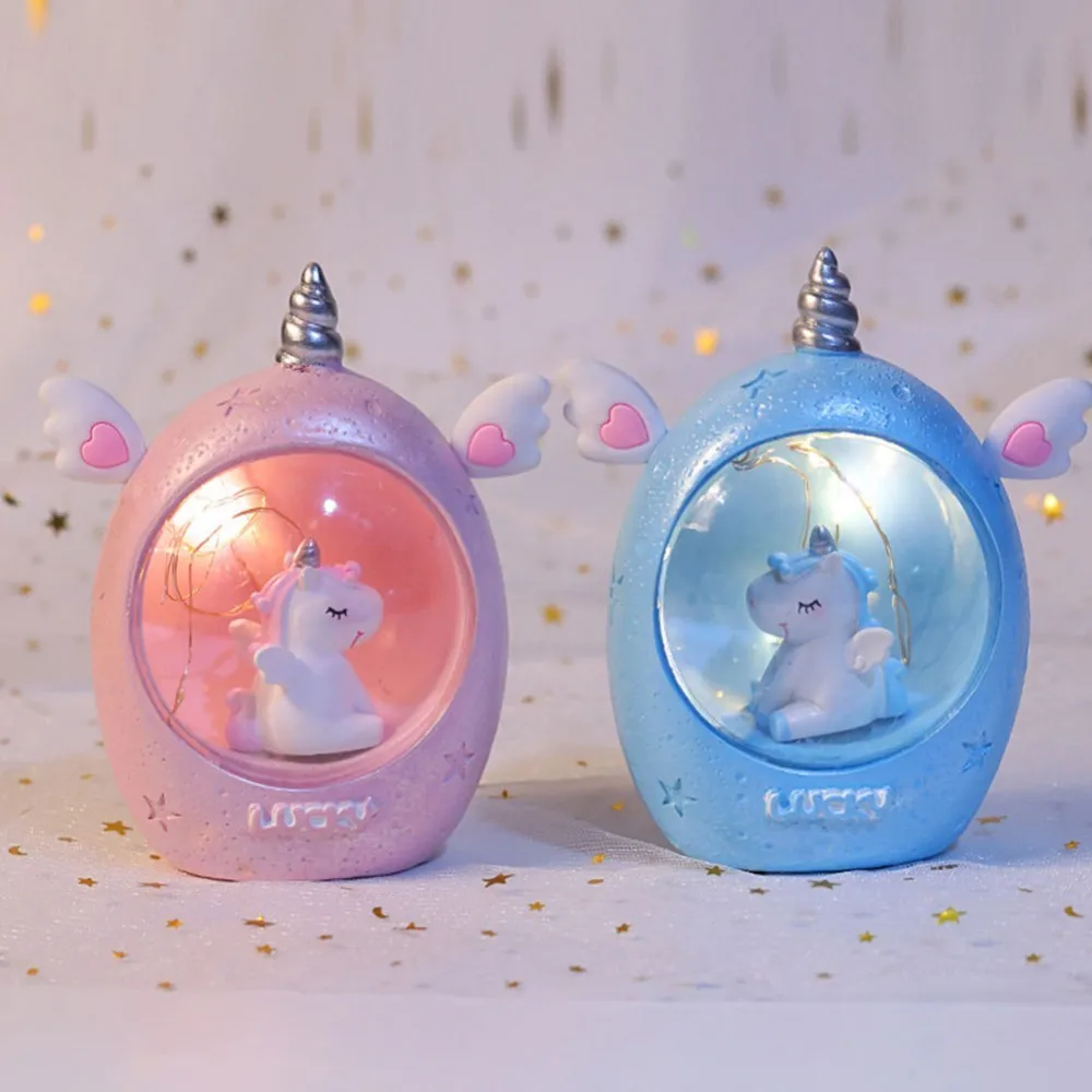 Светодиодный ночник с мультяшным единорогом светильник для детской комнаты