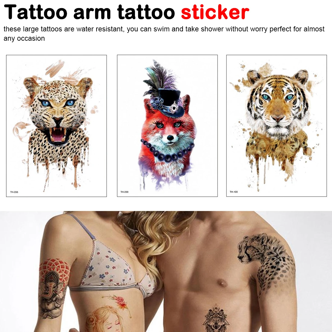1 лист временная татуировка животных водонепроницаемый стикер Волк Наклейка с