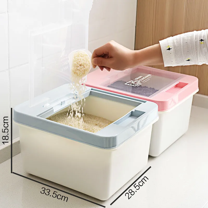 

5 Pcs/Set Home Kitchen Rice Storage Box Plastic Grain Flour Food Candy Organizer Case Cereal Snacks Seal Fridge Container Holder