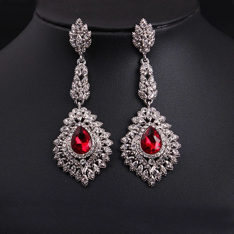 2017 Роскошные ювелирные изделия хрустальные серьги в форме капли воды свадебные